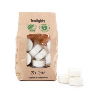 Eco Friendly Tealights in White Pack of 27